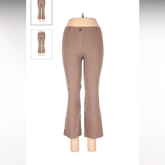 Betabrand Khaki Twill Boot Cut pants - Picture 2 of 5